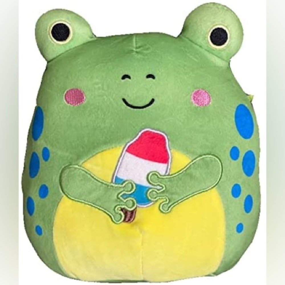 Squishmallows Official Kellytoys Summer Squad 8 Inch Limell Frog with Popsicle